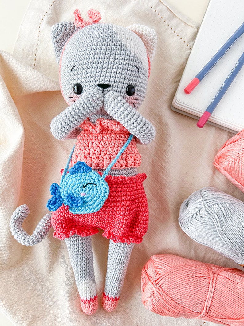 Amigurumi Pattern Cat PDF Crochet Pattern Tutorial Digital Download DIY Kora the Kitty Rag Doll Series Amigurumi Toy image 7