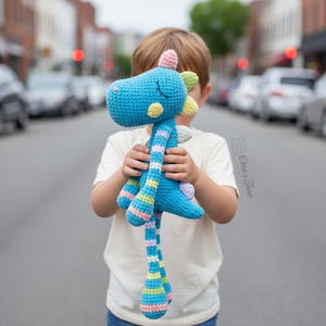 Crochet Amigurumi Pattern | Chipper the Rainbow Dino | PDF Digital Download