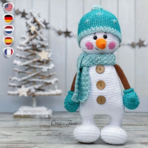 Crochet PATTERN - Sky the Happy Snowman Amigurumi - Plushie Pattern - Soft Toy