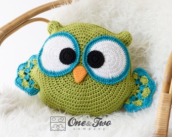 Ollie the Owl Pillow - PDF Crochet Pattern - Instant Download - Forest Owl Pillow