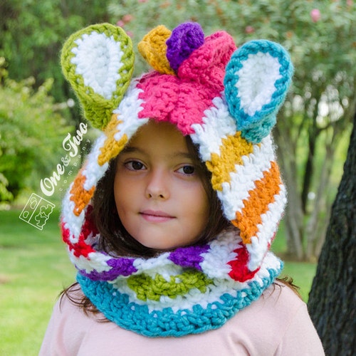 Rainbow Zebra Hood PDF Crochet Pattern 3 Sizes Toddler Etsy