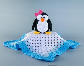 Penguin Lovey Crochet Pattern · Artic Animal Security Blanket Amigurumi · DIY Granny Snuggler Cuddler · PDF