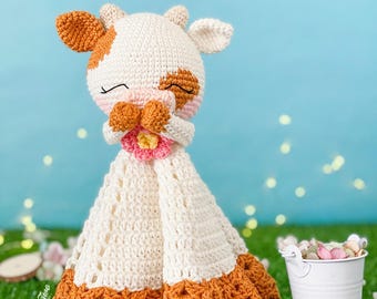 Crochet Cow Lovey Pattern, Baby Snuggler PDF