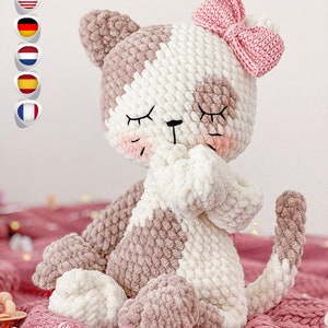 Crochet PATTERN - Millie the Kitty Cuddler - Dou Dou - Soft Toy - Plushie Pattern - Crochet Lovey - Security Blanket