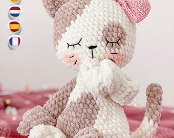 Crochet PATTERN - Millie the Kitty Cuddler - Dou Dou - Soft Toy - Plushie Pattern - Crochet Lovey - Security Blanket