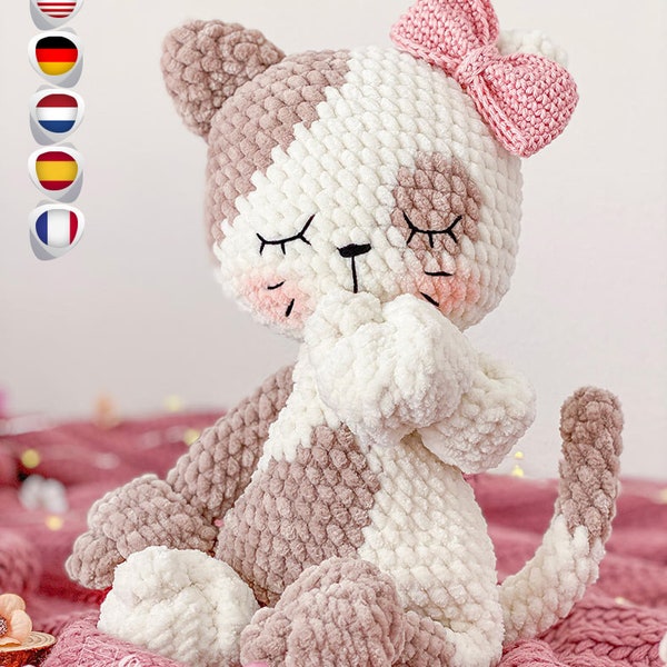 Häkelmuster – Millie the Kitty Cuddler – Dou Dou – Stofftier – Plüschmuster – Crochet Lovey – Schmusedecke