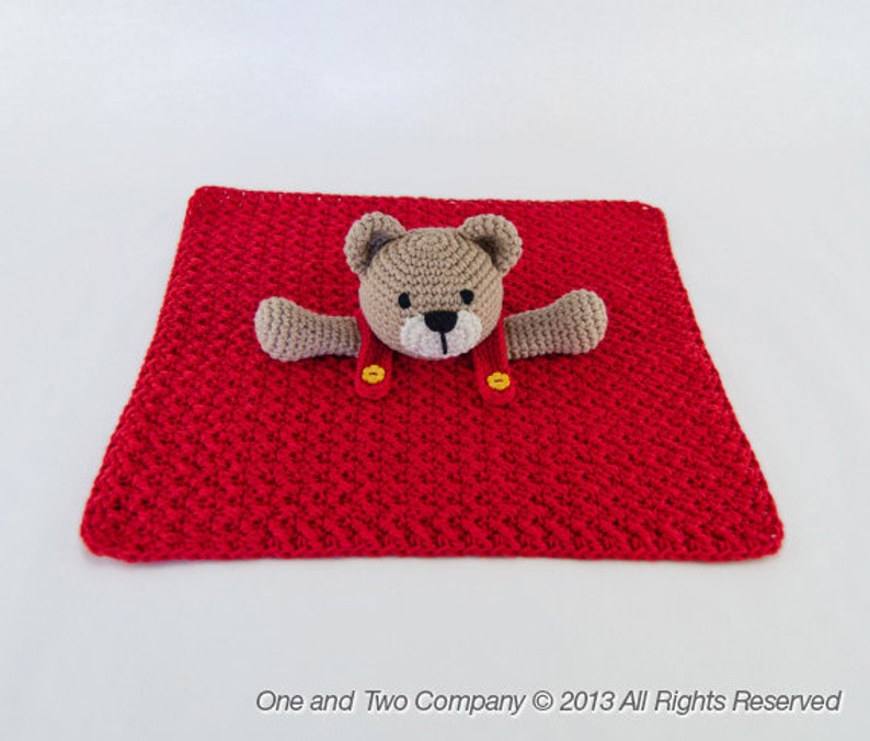 Teddy Bear Lovey / Security Blanket PDF Crochet Pattern Etsy