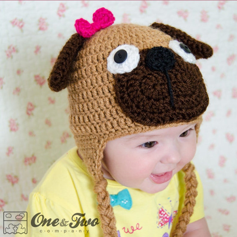 Puppy Pug Hat PDF Crochet Pattern 7 Sizes Newborn to - Etsy