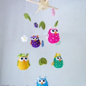 Owls Mobile Crochet Pattern · Bird Animal Amigurumi - DIY Baby Room Decor · Crib · PDF Tutorial