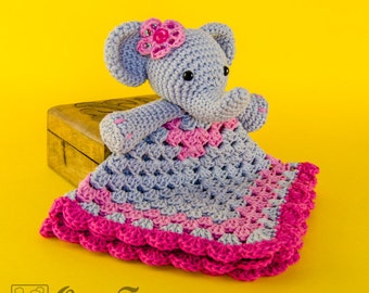 Lovey Crochet Pattern - Elephant PDF Security Blanket - Tutorial Digital Download DIY - Elephant Lovey - Baby Toy - Dou Dou