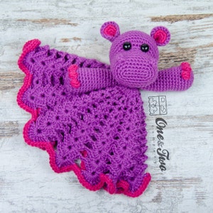 Lovey Crochet Pattern Hippo PDF Security Blanket Tutorial Digital Download DIY Pip the Hippo Lovey Dou Dou Baby Toy Snuggle Toy image 2