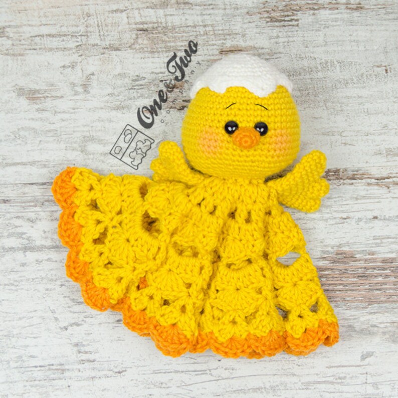 Lovey Crochet Pattern Chicken PDF Security Blanket Tutorial Digital Download DIY Coco the Little Chicken Lovey Dou Dou Baby Toy image 6