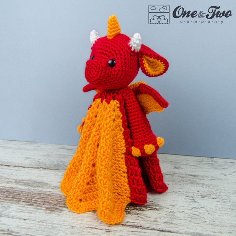 Lovey Crochet Pattern Dragon PDF Security Blanket Tutorial Digital Download DIY Felix the Baby Dragon Lovey Dou Dou Baby toy image 2