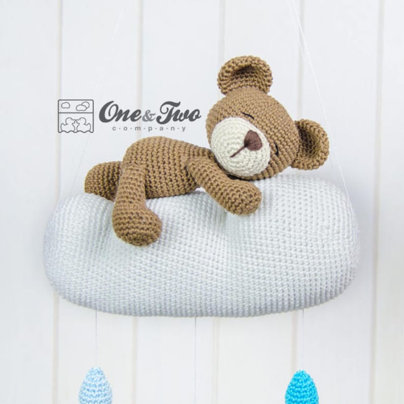 Sweet Dreams Teddy Bear Mobile PDF Crochet Pattern Instant Download Blankie Baby Blanket image 9