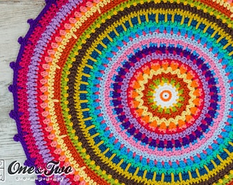 Colorful Rug - PDF Crochet Pattern - Instant Download - Home Decor Crochet Carpet Colorful