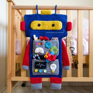 Robot Organizer Crochet Pattern · Car Toy Storage Amigurumi · PDF Digital Tutorial