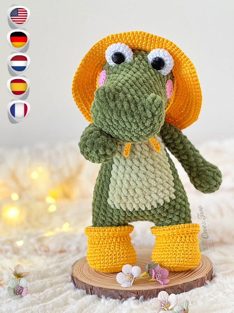 Crochet PATTERN Cameron the Crocodile Amigurumi Plushie Pattern Soft Toy image 1