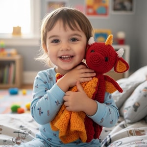 Dragon Lovey Crochet Pattern - Animal Security Blanket Amigurumi · Snuggler Cuddler · Baby Doudou · PDF Tutorial