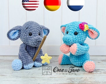 HAAKPATROON - Enzo de kleine olifant Amigurumi - knuffelpatroon - zacht speelgoed