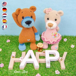 Crochet Amigurumi Pattern | Lia and Brooklyn the Honey Bear Cubs | PDF Digital Download