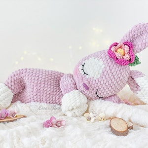 Crochet PATTERN Nibbles the Bunny Cuddler Dou Dou Soft Toy Plushie Pattern Crochet Lovey Security Blanket image 6