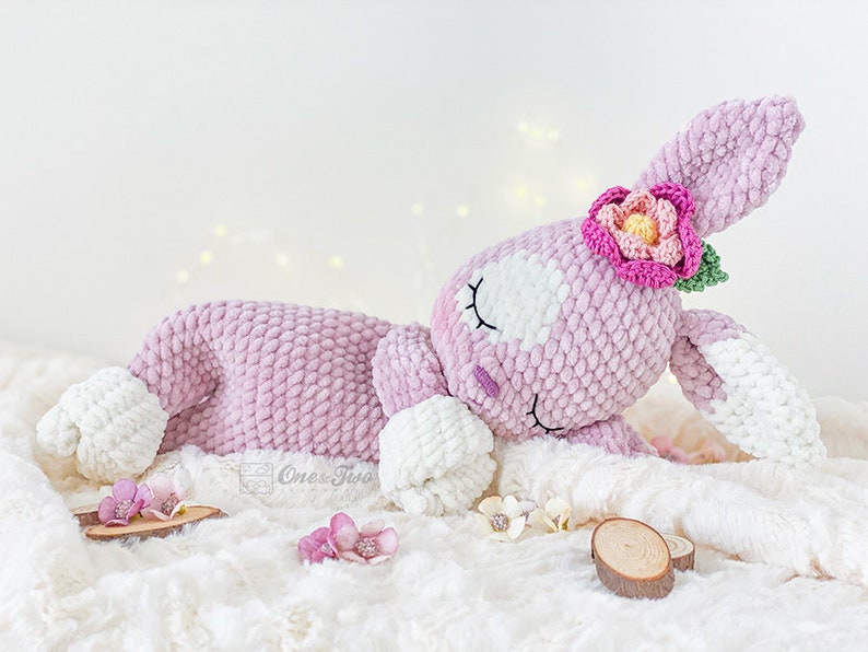 Crochet PATTERN Nibbles the Bunny Cuddler Dou Dou Soft Toy Plushie Pattern Crochet Lovey Security Blanket image 6