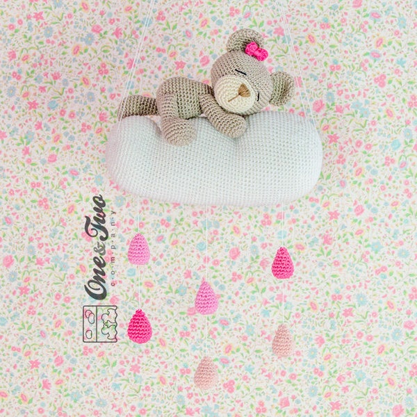 Sweet Dreams Teddy Bear Mobile - PDF Crochet Pattern - Instant Download - Blankie Baby Blanket