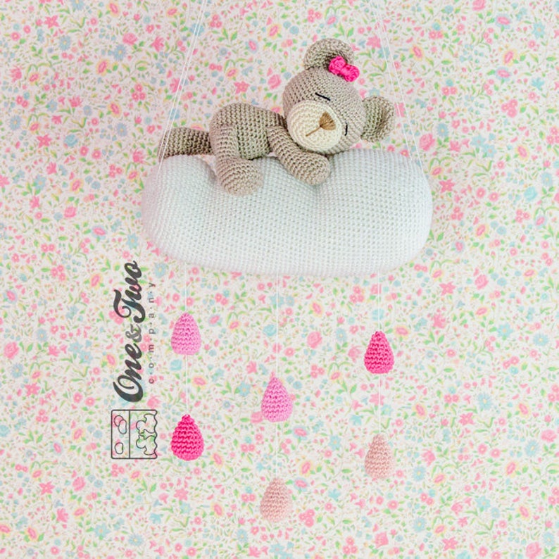 Sweet Dreams Teddy Bear Mobile PDF Crochet Pattern Instant Download Blankie Baby Blanket image 1