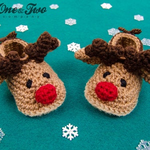 Reindeer Booties PDF Crochet Pattern Baby sizes 0-3, 3-6, 6-12 months Shoes Baby Newborn Slippers image 5