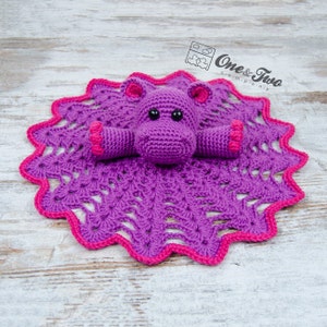 Lovey Crochet Pattern Hippo PDF Security Blanket Tutorial Digital Download DIY Pip the Hippo Lovey Dou Dou Baby Toy Snuggle Toy image 4