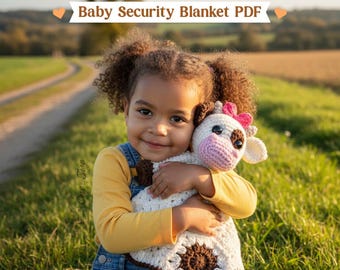 Crochet Cow Lovey Pattern, Baby Security Blanket PDF