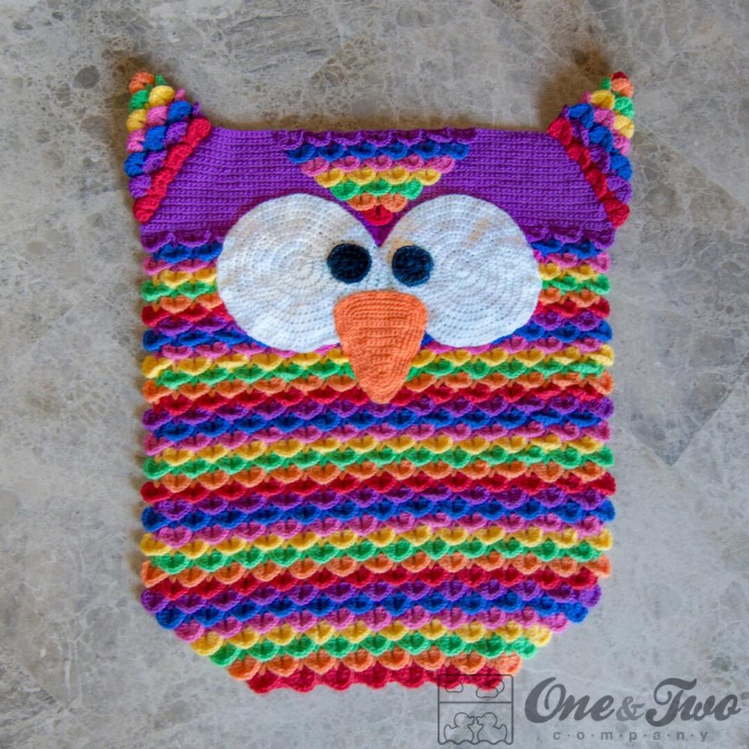 Instant Download - PDF CROCHET PATTERN - Colorful Owl Rug - Permission ...