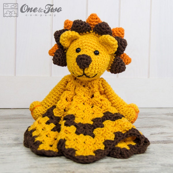 Lovey Crochet Pattern - Lion PDF Security Blanket - Tutorial Digital Download DIY - Logan the Lion Lovey - Dou Dou - Baby Toy