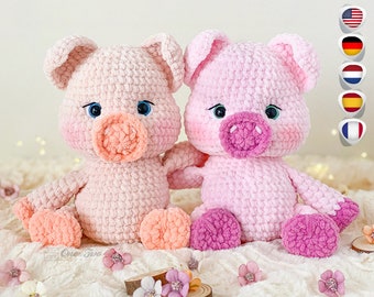 Crochet PATTERN - Curly the Piggy Amigurumi - Soft Toy - Plushie Pattern