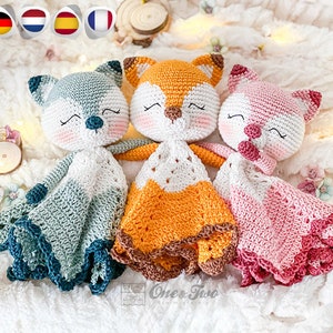 Lovey Crochet Pattern - Fox PDF Security Blanket - Tutorial Digital Download DIY - Remy the Fox Minilovey - Dou Dou - Baby Toy
