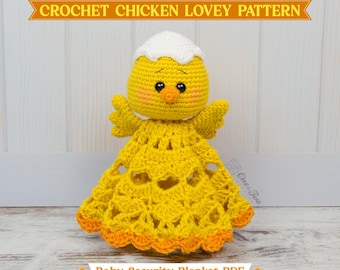 Crochet Chick Lovey Pattern, Baby Security Blanket PDF