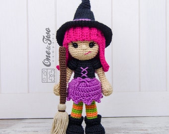 Amigurumi Muster - Hexe Halloween PDF Häkelanleitung - Anleitung Digital Download DIY - Willow die Hexe Amigurumi - Plüschtier - Puppe Spielzeug