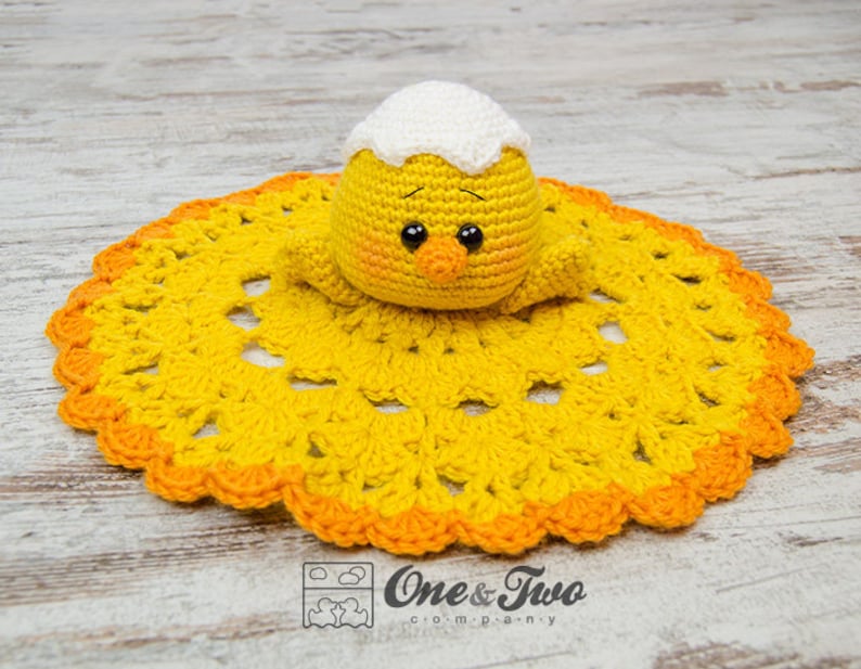 Lovey Crochet Pattern Chicken PDF Security Blanket Tutorial Digital Download DIY Coco the Little Chicken Lovey Dou Dou Baby Toy image 8