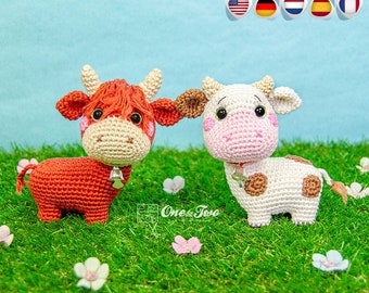 Amigurumi Pattern - Cow PDF Crochet Pattern - Tutorial Digital Download DIY - Penelope the Cow "Quad Squad Series" - Toy