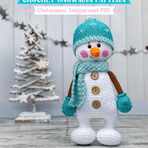 Crochet Snowman Pattern, Christmas Amigurumi PDF