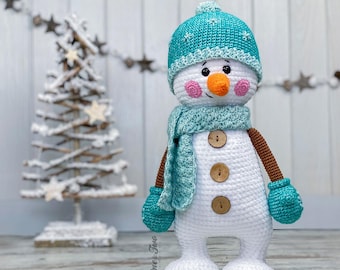 Crochet Snowman Pattern, Christmas Amigurumi PDF