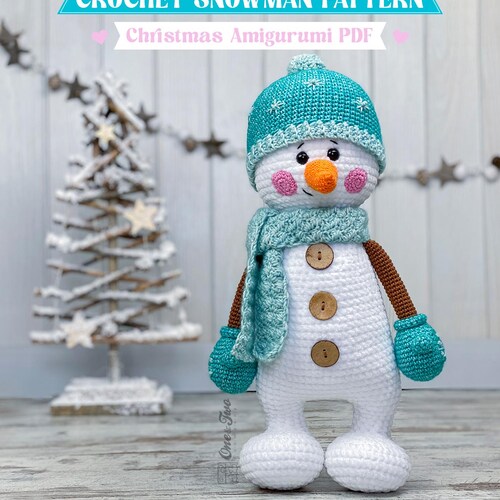 Crochet Snowman Pattern, Christmas Amigurumi PDF