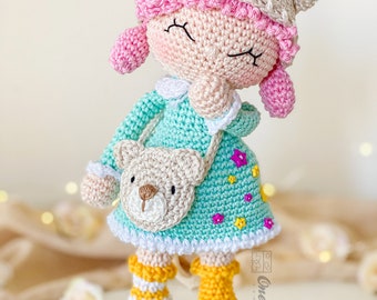 Amigurumi Pattern - Doll PDF Crochet Pattern - Tutorial Digital Download DIY - Joy the Teddy Bear Dolly Amigurumi - Toy