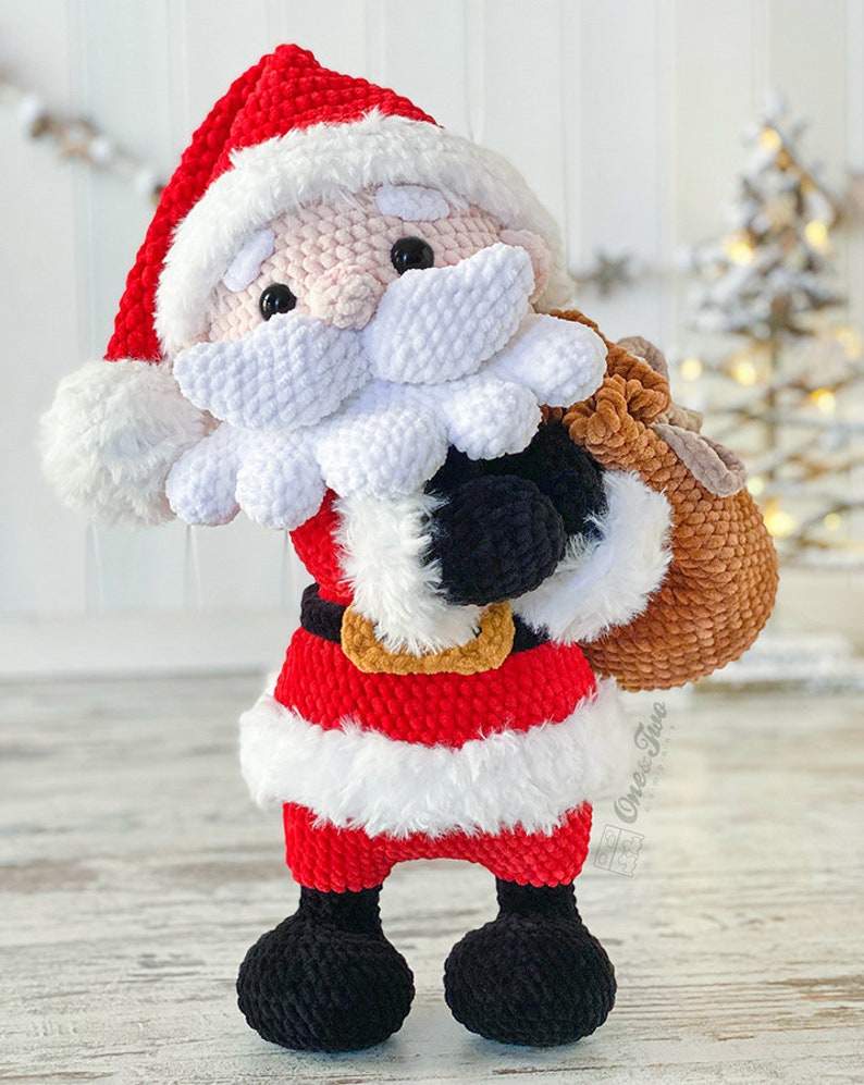 Crochet PATTERN Noel the Santa Amigurumi Soft Toy Christmas Plushie Pattern image 2