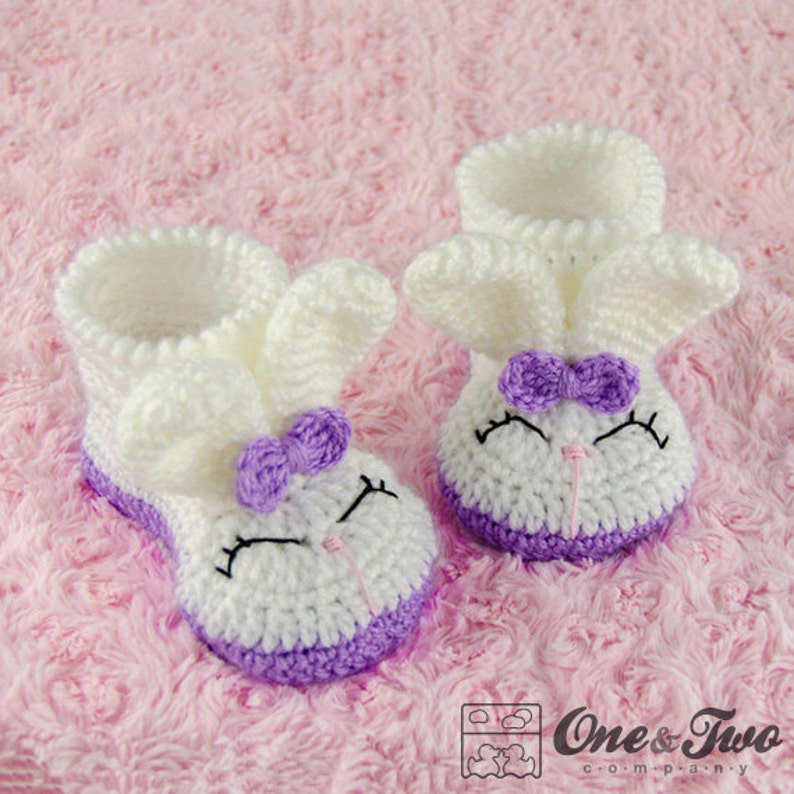 Olivia the Bunny Booties PDF Crochet Pattern Toddler Sizes Etsy