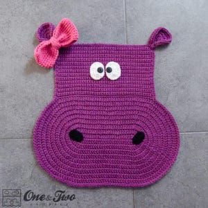 Instant Download - PDF CROCHET PATTERN - Hippo Rug - Permission to Sell Finished Items