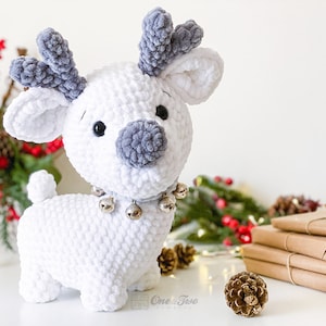 Crochet PATTERN Milo the Reindeer Amigurumi Quad Squad Series Soft Toy Winter Christmas Plushie Pattern image 1