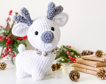 Crochet PATTERN - Milo the Reindeer Amigurumi &quot;Quad Squad Series&quot; - Soft Toy - Winter Christmas - Plushie Pattern -