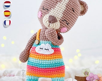 Crochet Amigurumi Pattern | Happy the Rainbow Bear | PDF Digital Download