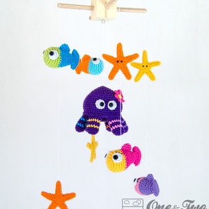 Sea Friends Mobile - PDF Crochet Pattern - Instant Download - Nursery Baby Shower Space Cuddy Stuff Plush